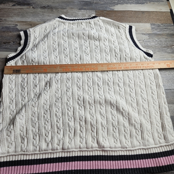 We The Free White Home Game Vest Cable Knit Oversized Sweater Vest Medium - Picture 13 of 14
